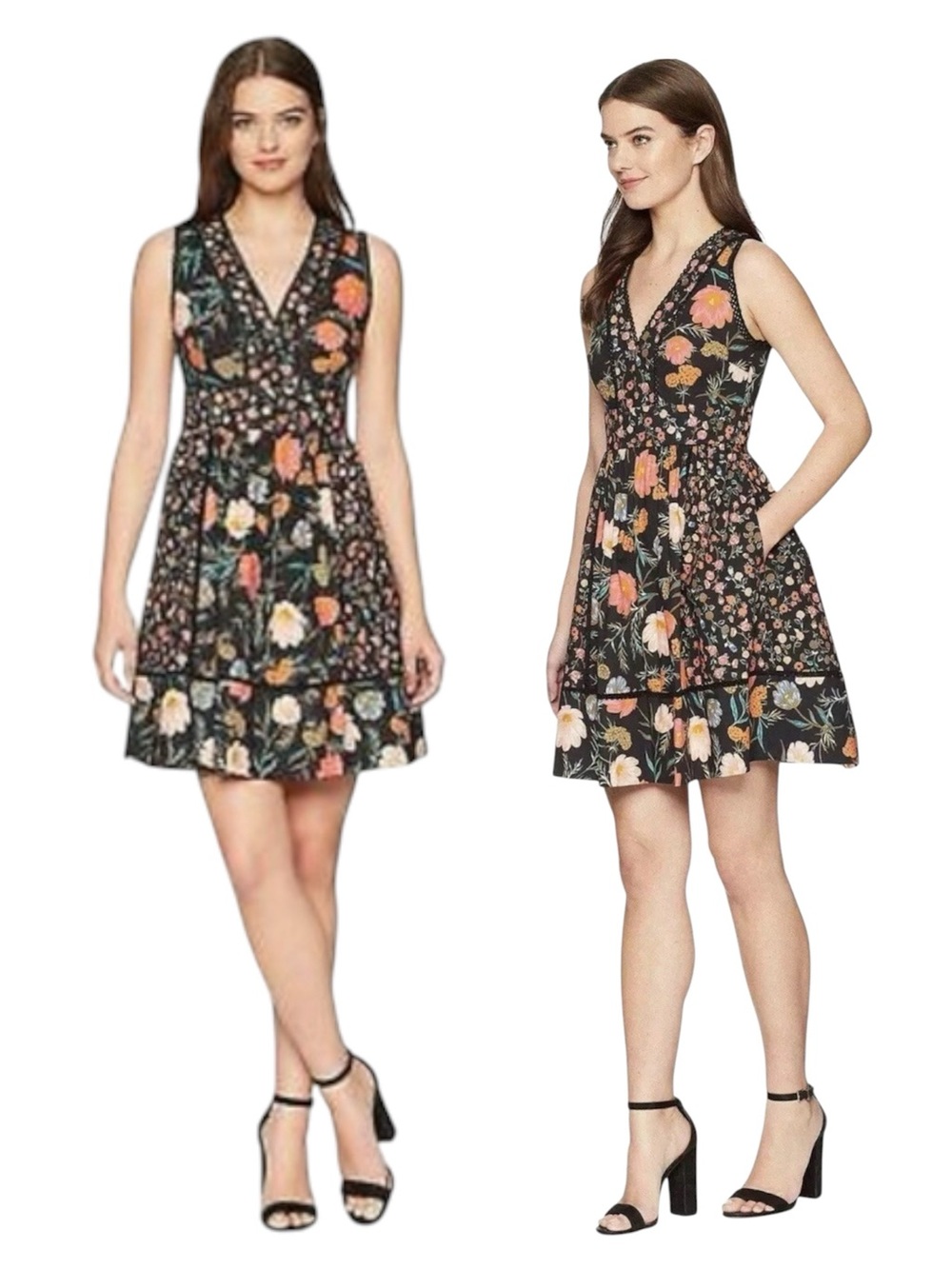 $348 Kate Spade New York "Picnic Perfect" Floral Fit and Flare V Neck Dress